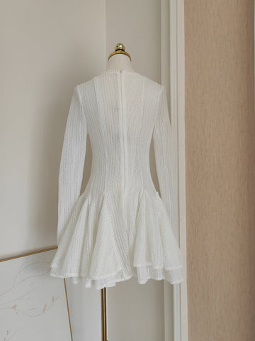 A line Scoop Neckline White Holiday Dress Travel Vacation Dresses Short Birthday Dress SD1256